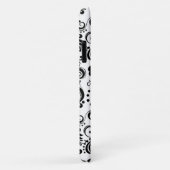 Coques Case-Mate iPhone Joli design de fond floral noir et blanc (Dos/Droite)