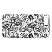 Coques Case-Mate iPhone Joli design floral noir blanc (Dos (Horizontal))