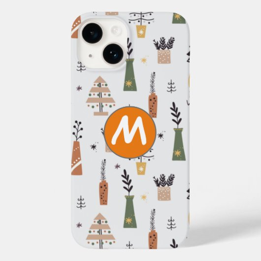 Coques Case-Mate iPhone Joli design monogrammé sapin initial Xmas (Verso)