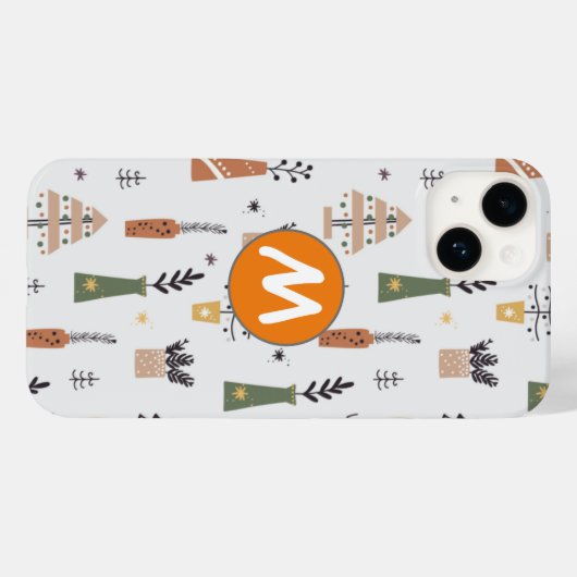 Coques Case-Mate iPhone Joli design monogrammé sapin initial Xmas (Verso (horizontal))