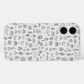 Coques Case-Mate iPhone Joli doodles dessinés à la main en noir et blanc (Verso (horizontal))