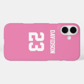 Coques Case-Mate iPhone Joli en rose Jersey Nom Numéro (Verso (horizontal))