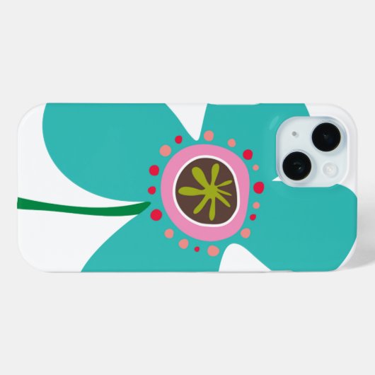 Coques Case-Mate iPhone Joli été Aqua Blue Daisy Pop Flower Whimsical (Verso (horizontal))