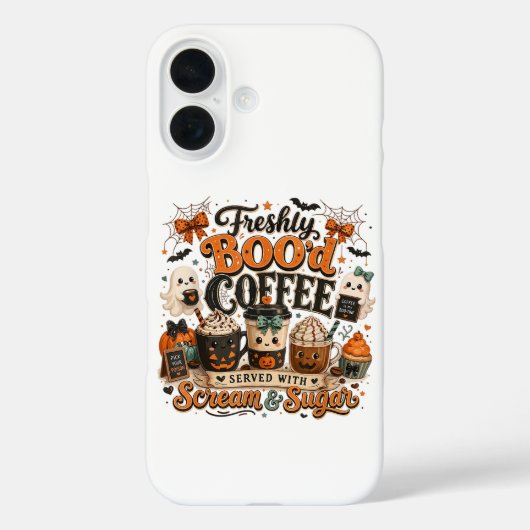Coques Case-Mate iPhone Joli Fantôme Ensorcelant Amateur de Café Halloween (Verso)