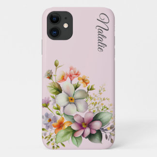 Case-Mate iPhone Case Joli Fleur sauvage sur rose pâle