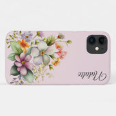 Coques Case-Mate iPhone Joli Fleur sauvage sur rose pâle (Dos (Horizontal))