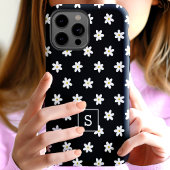 Coques Case-Mate iPhone Joli Floral Gris Noir Lily Motif Monogramme
