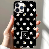 Coques Case-Mate iPhone Joli Floral Gris Noir Lily Motif Monogramme