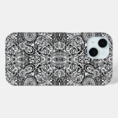 Coques Case-Mate iPhone Joli floral paisley noir blanc (Verso (horizontal))