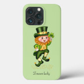 Coques Case-Mate iPhone Joli gnome vert chanceux sur fond vert lime clair (Verso)