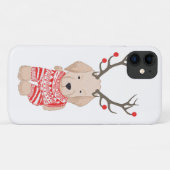 Coques Case-Mate iPhone Joli Golden Retriever Puppy Christmas Reindeer (Dos (Horizontal))