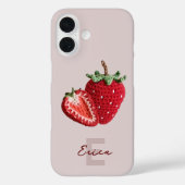 Coques Case-Mate iPhone Joli Granny rose Chic Crochet Monogramme fraise (Verso)