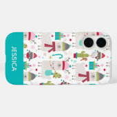 Coques Case-Mate iPhone Joli hiver Noël Llama Motif personnalisé (Verso (horizontal))