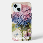 Coques Case-Mate iPhone Joli Hydrangea & Papillon Purple Personnalisé (Verso)