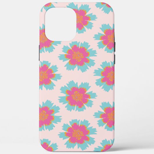 Coques Case-Mate iPhone Joli imprimé de fleurs bleu et rose (Verso)