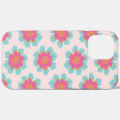 Coques Case-Mate iPhone Joli imprimé de fleurs bleu et rose (Verso (horizontal))