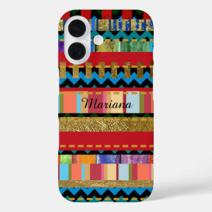 Coques iPhone 16 joli iPhone-6 avec motif rayures colorées