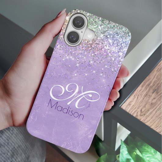 Coques Case-Mate iPhone Joli Iridescente lilas violet faux parties scintil