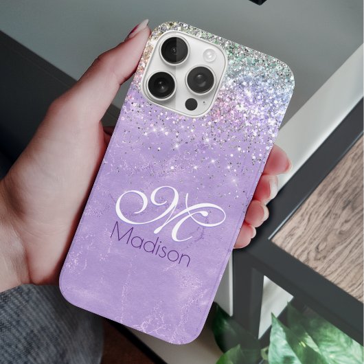 Coques Case-Mate iPhone Joli Iridescente lilas violet faux parties scintil