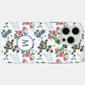 Coques Case-Mate iPhone Joli jardin fleuri Monogramme (Verso (horizontal))