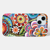 Coques Case-Mate iPhone Joli jardin floral psychédélique Vibrant Art popul (Verso (horizontal))
