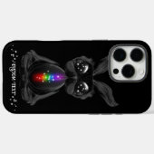 Coques Case-Mate iPhone Joli lapin noir avec Soul arc-en-ciel Chakra (Verso (horizontal))