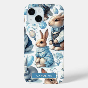 Coque Pour iPhone 15 Joli lapin Vintage sans couture
