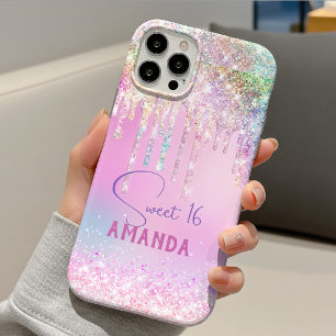 Case-Mate iPhone Case Joli licorne rose paillettes anniversaire monogram