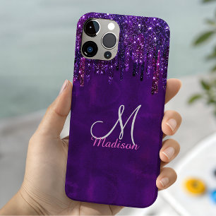 Case-Mate iPhone Case Joli licorne rose violet avec monogramme et goutte