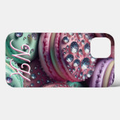 Coques Case-Mate iPhone Joli Macaron Bling Monogrammé (Verso (horizontal))