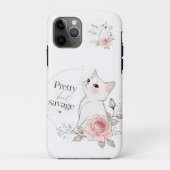 Coques Case-Mate iPhone Joli mais Sauvage Kawaii Chat Rose Case (Dos)