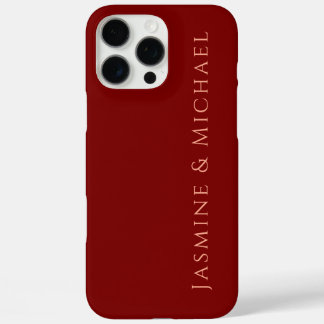 Coques iPhone 16 Pro Max Joli Minimaliste Deep Red & Peach Propre Nom