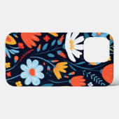 Coques Case-Mate iPhone Joli modèle floral noir féminin (Verso (horizontal))