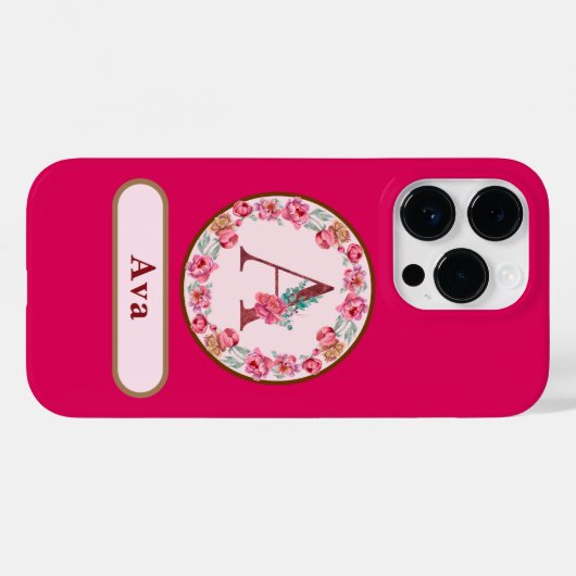 Coques Case-Mate iPhone Joli Monogramme A Floral (Verso (horizontal))