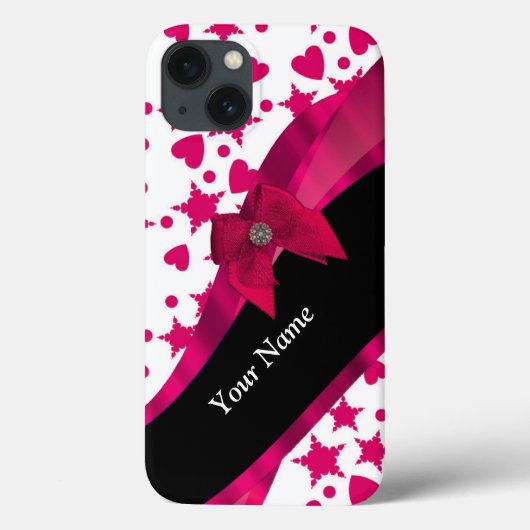 Coques Case-Mate iPhone Joli monogramme à motif rouge et blanc (Verso)