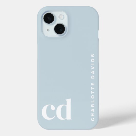 Coques Case-Mate iPhone Joli Monogramme Bleu Fille (Verso)