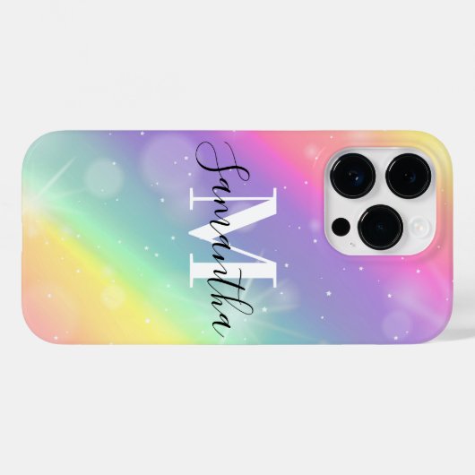 Coques Case-Mate iPhone Joli Monogramme coloré (Verso (horizontal))