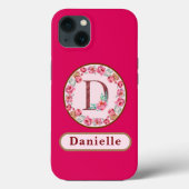 Coques Case-Mate iPhone Joli Monogramme D Floral (Verso)