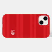 Coques Case-Mate iPhone Joli monogramme de Noël rayé rouge (Verso (horizontal))