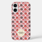 Coques Case-Mate iPhone Joli Monogramme de Nom Chat Rose Violet Points Pol (Verso)