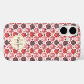 Coques Case-Mate iPhone Joli Monogramme de Nom Chat Rose Violet Points Pol (Verso (horizontal))