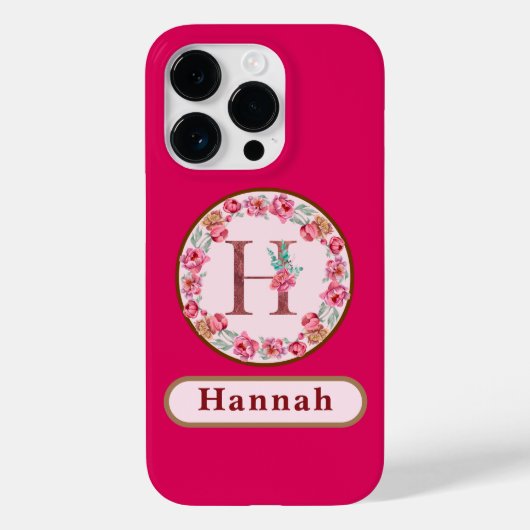 Coques Case-Mate iPhone Joli Monogramme H Floral (Verso)