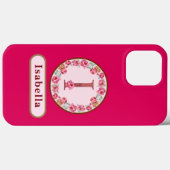 Coques Case-Mate iPhone Joli Monogramme I Floral (Verso (horizontal))