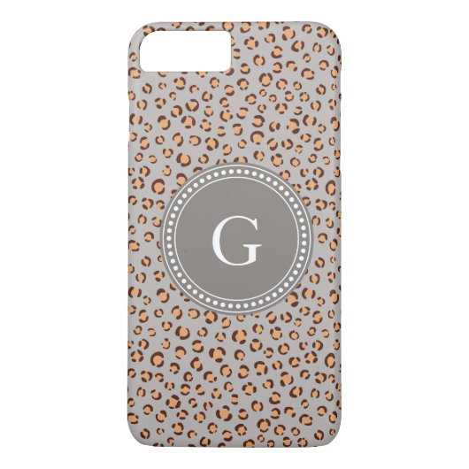 Coques Case-Mate iPhone Joli monogramme imprimé guépard orange marron colo (Dos)