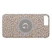 Coques Case-Mate iPhone Joli monogramme imprimé guépard orange marron colo (Dos (Horizontal))