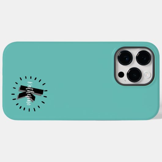 Coques Case-Mate iPhone Joli Monogramme Initial Nom Simple (Verso (horizontal))