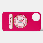 Coques Case-Mate iPhone Joli Monogramme N Floral (Verso (horizontal))
