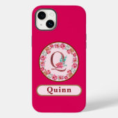 Coques Case-Mate iPhone Joli Monogramme Q Floral (Verso)