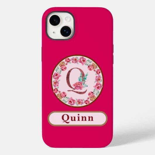 Coques Case-Mate iPhone Joli Monogramme Q Floral (Verso)