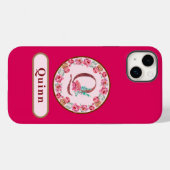 Coques Case-Mate iPhone Joli Monogramme Q Floral (Verso (horizontal))